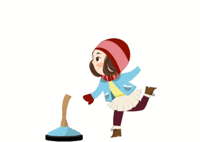 Grafik Mädchen spielt Eisstock | Eisstockschießen Hamburg